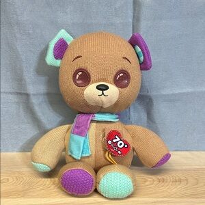🥰Little Live Pets Thready Bear Brown and Purple Knit interactive expression